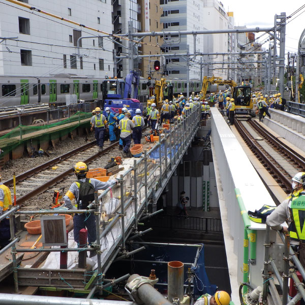 渋谷駅改良線路切換工事